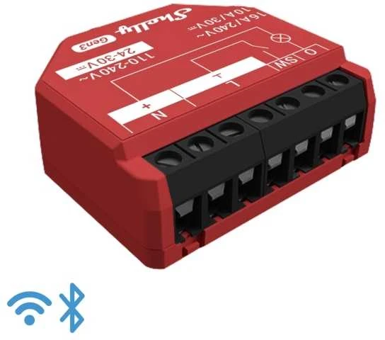 Shelly 1PM Gen3 1 kanalo relė 16A (Wifi, Bluetooth)