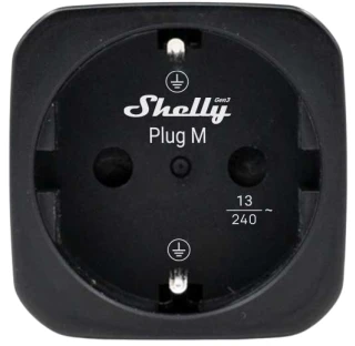 Shelly Plug M Gen3 – išmanusis Wi-Fi Matter kištukinis lizdas su galios matavimu (juodas)