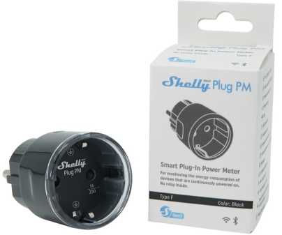 Shelly Plug PM Gen3 išmanusis 16A kištukas, juodas