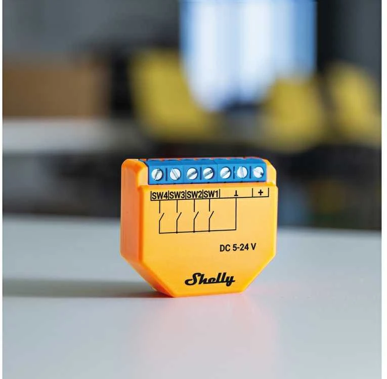 Shelly Plus i4 DC 4 skaitmeninių įėjimų Wifi valdiklis