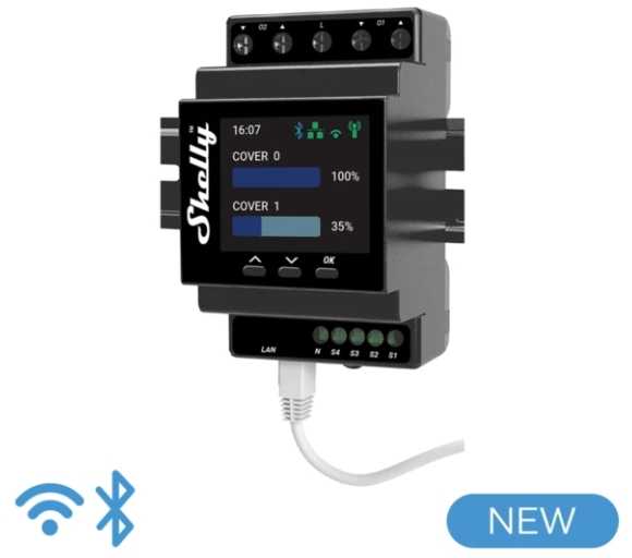 Shelly PRO PM Dual Wifi LAN dviejų roletų žaliuzių valdiklis
