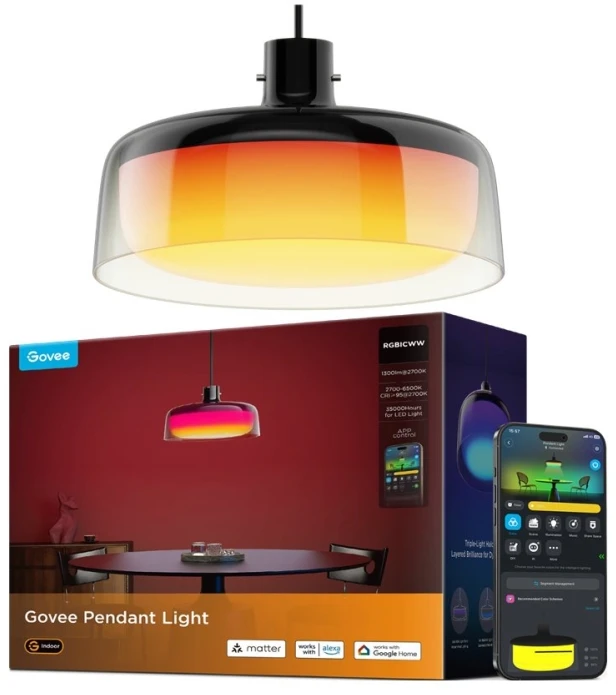 Govee Pendant light RGBICWW išmanusis pakabinamas šviestuvas, Matter (H60C1)