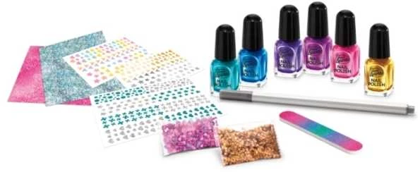 Shimmer N Sparkle metalinio vaivorykštės nagų menas