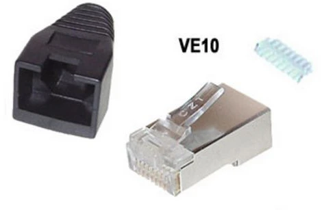 „Shiverpeaks BS72057-S-10“, RJ-45, Juoda, Metalinis, Cat5e/6, Auksinė, 10 vnt.