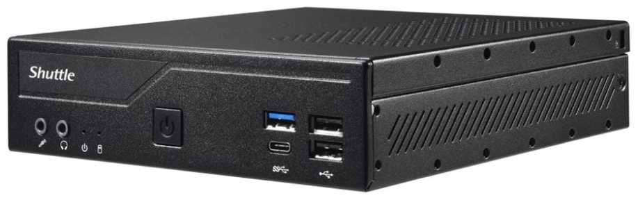 Shuttle Plonas kompiuteris DH610, S1700, 1x HDMI, 2x DP, 1x 2.5", 2x M.2, 2x LAN (Intel 1G + 2.5G), 2x COM, 24/7 nuolatinis veikimas, įskaitant VESA, 1.3L dydžio kompiuteris, Mini kompiuteris su „barebone“, LGA 1700, DDR4-SDRAM, M.2, Serial ATA, Serial ATA II, Serial ATA III, 120 W