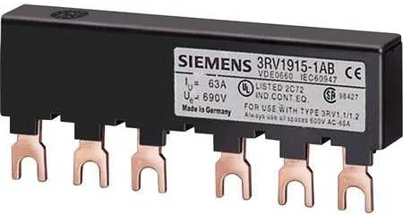 Siemens 3RV1915-1AB 3P šyna (6 moduliai), skirta 2 3RV1915-1AB automatiniams jungikliams