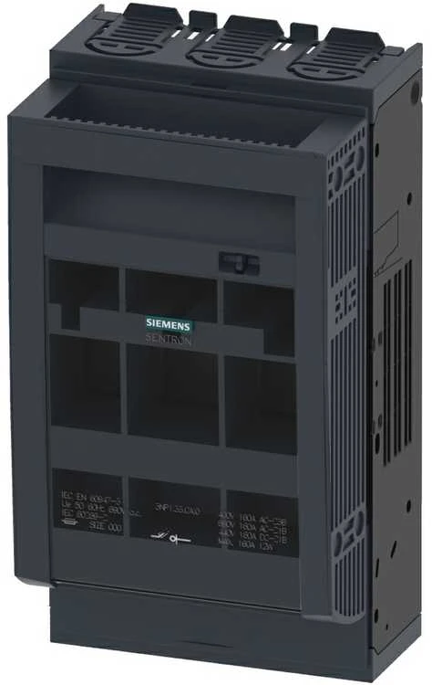 Siemens 3NP1 saugiklis 3-paleisti. NH00 160A tvirtinimo plokštės 3NP1133-1CA20