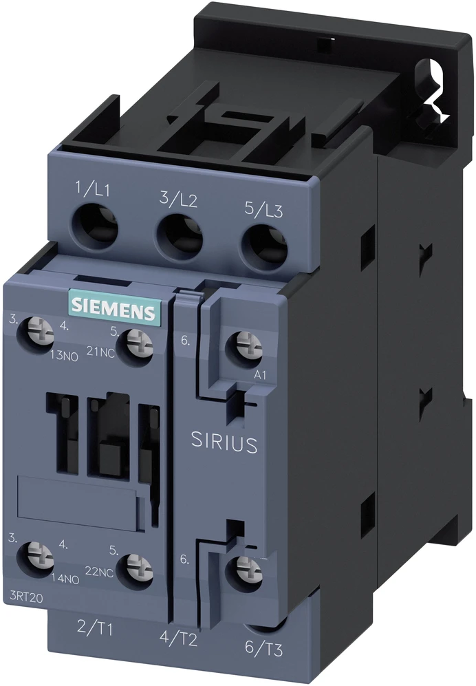 Siemens maitinimo kontaktorius 12A 3P 230V AC 1NO 1NC S0 (3RT2024-1AL20)
