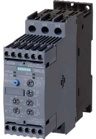 „Siemens“ švelnaus paleidimo įrenginys, 3 fazių, 200–480 V kintamoji srovė, 32 A, 15 kW / 400 V, 110–230 V kintamoji/nuolatinė srovė, S0 (3RW4027-1BB14)