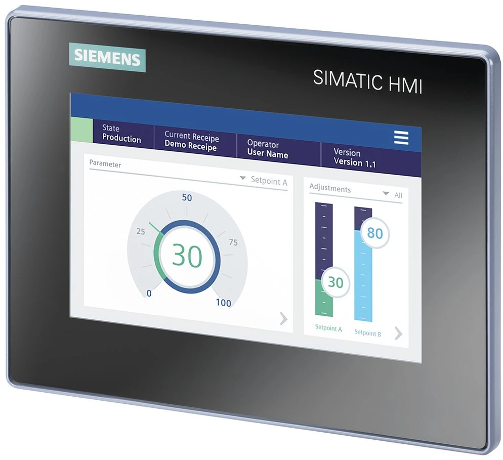 Siemens 6AV2123-3GB32-0AW0 6AV21233GB320AW0 SPS-Touchpanel, 17.8 cm (7"), 480 x 800 pikselių, LCD, TFT, 214 mm, 158 mm