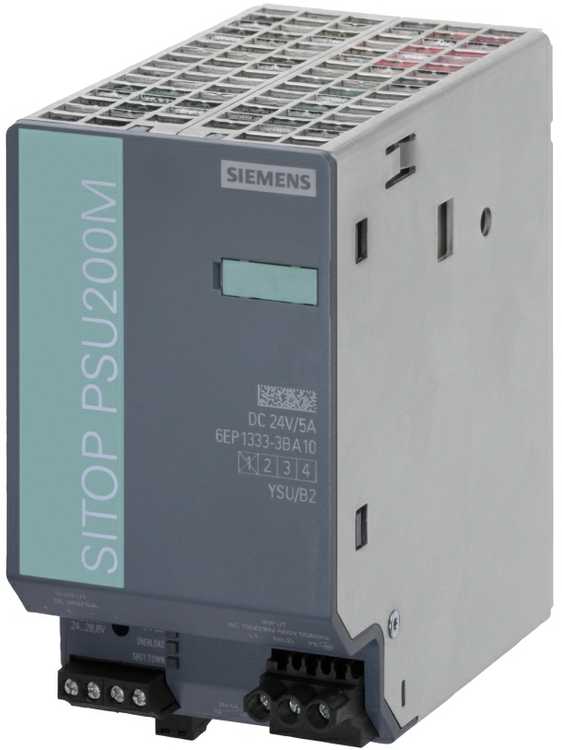 Siemens Maitinimo šaltinis stabilizowany SITOP PSU200M 5A 120/230-500V AC 24V DC (6EP1333-3BA10)