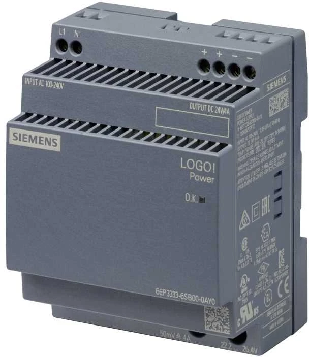 Siemens Maitinimo šaltinis stabilizowany 100-240V AC/24V DC/4A (6EP3333-6SB00-0AY0)