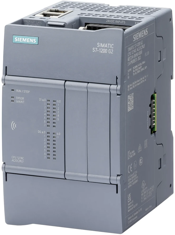 Siemens SIMATIC S7-1200 G2 CPU 1214C 6ES7214-1HH50-0XB0 DC/DC/RLY 14DI