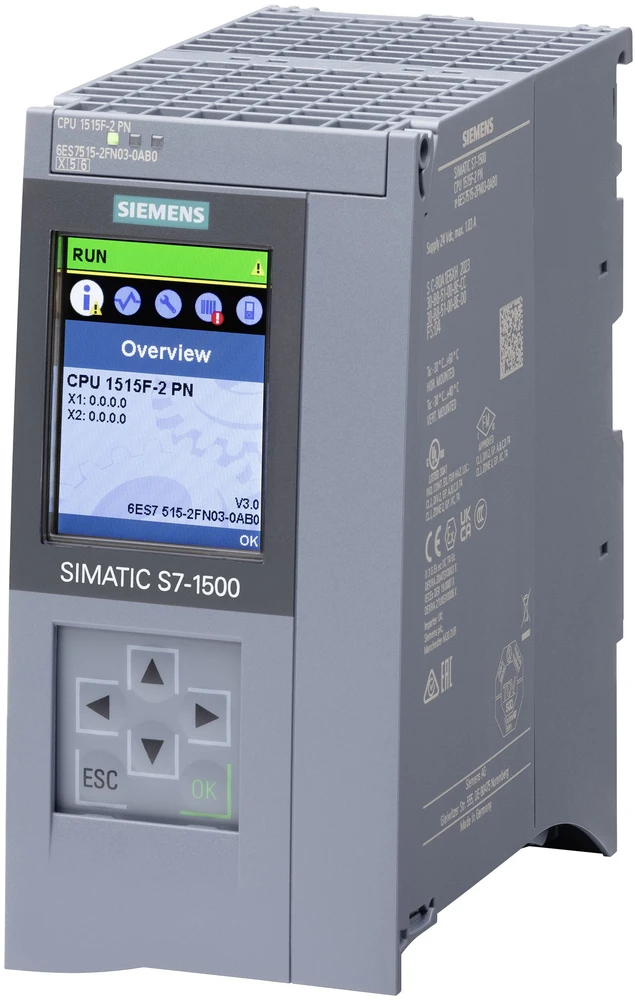 Siemens 6ES7515-2FN03-0AB0 6ES75152FN030AB0 SPS centrinis modulis, 19,2-28,8 V, CE, RoHS, REACH, 147 mm, 155 mm, 158 mm, 80 mm