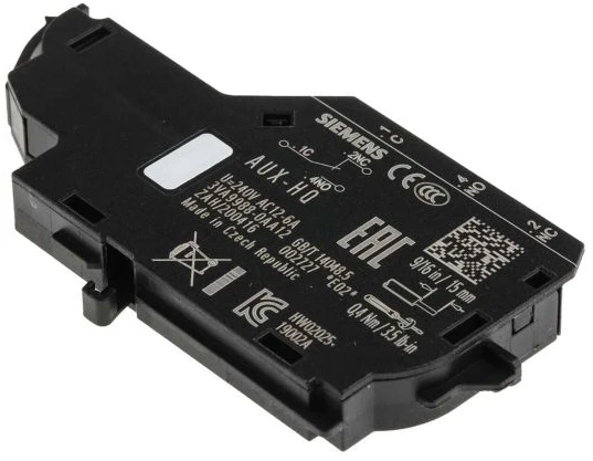 „Siemens“ priedas, skirtas 3VA10...3VA25: pagalbinis perjungimo kontaktas AUX, 1CO, HQ tipas, maks. 240 V AC / 250 V DC, 3VA9988-0AA12