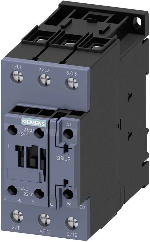 Siemens CONT.,AC3:22KW 1NO+1NC 230VAC 50/60HZ, 114 mm, 62 mm, 122.5 mm, 142 mm, 982 g, 1 vnt.