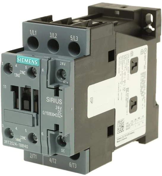 Siemens Kontaktorius, AC3: 5,5 kW, 1NO+1NC, DC24V, 85 mm, 54 mm, 92 mm, 115,5 mm, 600 g, 1 vnt.