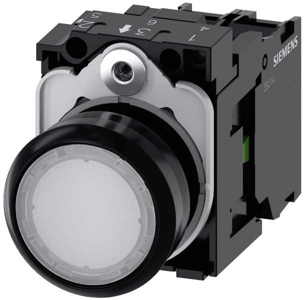 Siemens Drucktaster Frontring Kunststoff Betätiger flach Weiß SIRIUS ACT 3SU1102-0AB60-1BA0