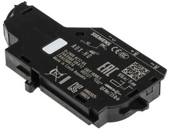 „Siemens“ priedas, skirtas 3VA10...3VA25: pagalbinis perjungimo kontaktas AUX, 1CO, HQ tipas, maks. 240 V AC / 250 V DC, 3VA9988-0AA12