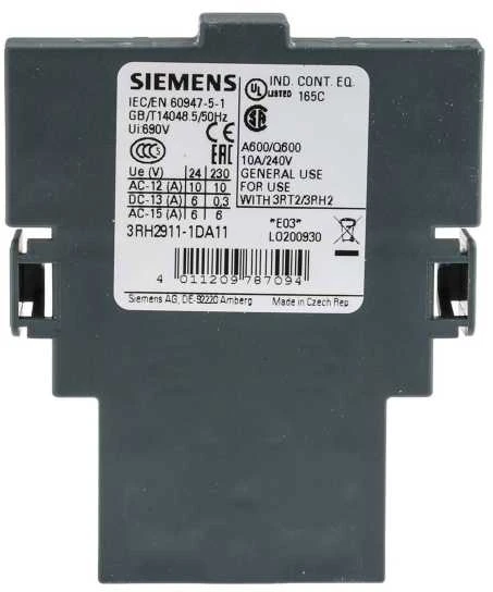 Siemens Papildomas kontaktas 1Z 1R šoninis montavimas (3RH291-1DA11)