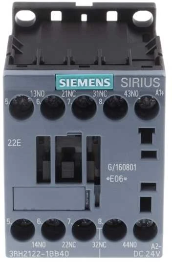 Siemens Pagalbinis kontaktorius 3A 2NO 2NC 24V DC S00 (3RH2122-1BB40)
