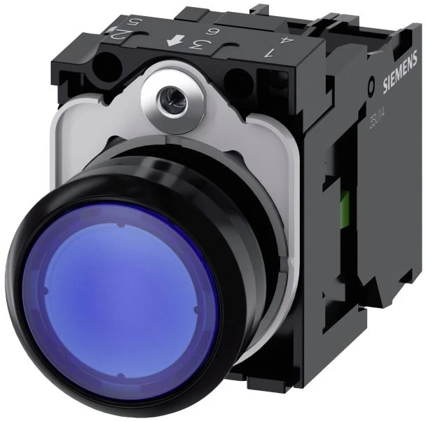 Siemens Drucktaster beleuchtet 22mm rund blau 1S