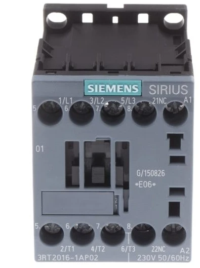 Siemens maitinimo kontaktorius 9A 3P 230V AC 0N 1R S00 (3RT2016-1AP02)