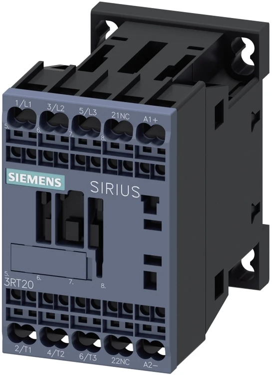 SIEMENS kontaktorius 5,5 kW, 400 V AC, 12 A esant AC33 poliui, 1 NC, valdymo įtampa 24 V DC, dydis S00, spyruoklinis gnybtas