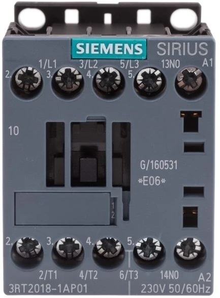 Siemens maitinimo kontaktorius 16A 3P 230V AC 1NC 0R S00 (3RT2018-1AP01)