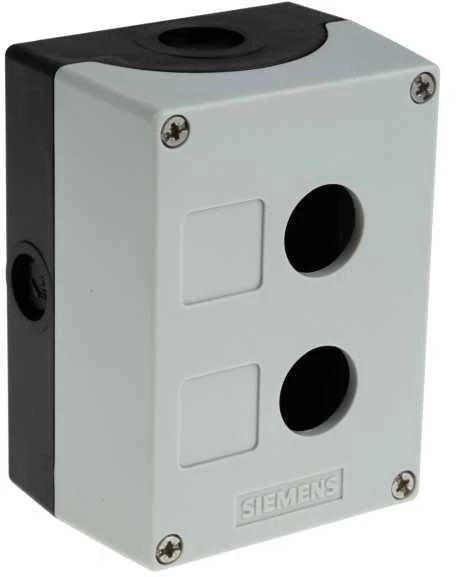 Siemens kasetės korpusas 2 skylių 22mm juoda-pilka M20 (3SU1802-0AA00-0AB1)