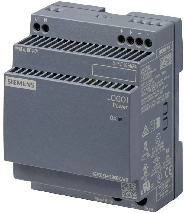 Siemens Maitinimo šaltinis stabilizowany 100-240V AC/24V DC/4A (6EP3333-6SB00-0AY0)