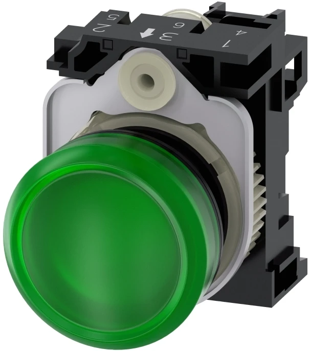 Siemens 3SU1102-6AA40-1AA0 Leuchtmelder grün Linse glatt