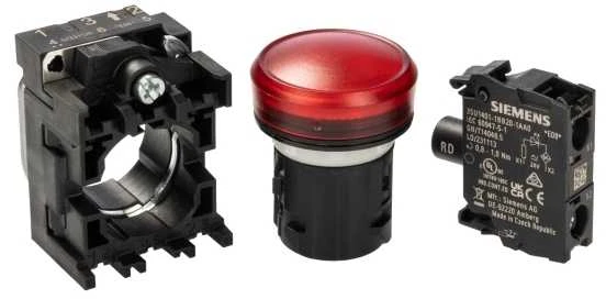 „Siemens“ pilnas signalinis žibintas 22 mm Raudona LED 24V AC-DC plastikiniai varžtiniai gnybtai SIRIUS ACT 3SU1102-6AA20-1AA0