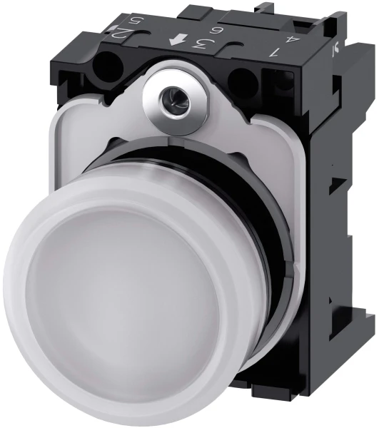Siemens indikatoriaus lemputė 22 mm balta 24V AC/DC 3SU1102-6AA60-1AA0