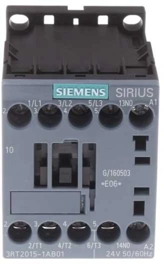 „Siemens“ maitinimo kontaktorius 7A 3P 24V AC 1Z 0R S00 (3RT2015-1AB01)