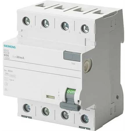 „Siemens“ 5SV3644-8 4P A tipo diferencialinis automatinis jungiklis, selektyvus, 40A, 300mA, Un, AC, 400V 5SV3644-8