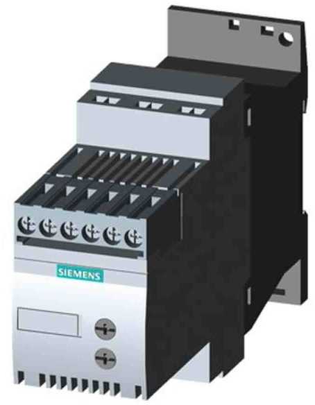 Siemens švelnaus paleidimo įrenginys, 3 fazių, 200–480 V kintamoji srovė, 9 A, 4 kW / 400 V, Uc = 24 V kintamoji / nuolatinė srovė, S00 (3RW3016-1BB04)