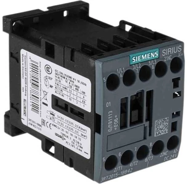 Siemens maitinimo kontaktorius 7A 3P 24V DC 0Z 1R S00 (3RT2015-1BB42)