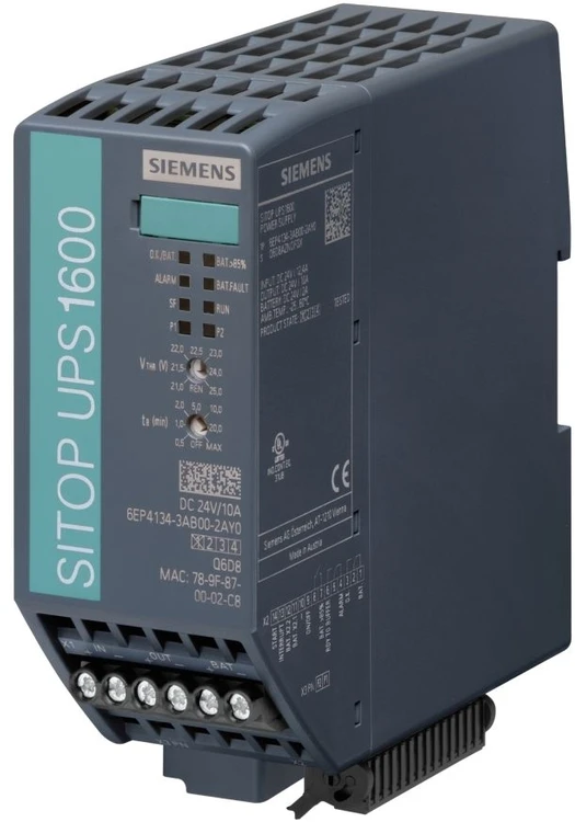 Siemens SITOP UPS1600/DC/24VDC/10A/IE/PN, Standby (Offline), 240 W, 18.5 V, 27 V, CE, RoHS, REACH, 139 mm