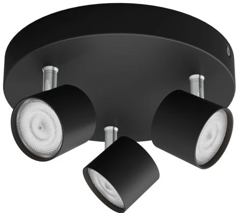 Sieninis šviestuvas Philips Lubų/sienos prožektorius 13.5W, įleidžiamas apšvietimo prožektorius, Neikeičiama lemputė (-ės), LED, 2700 K, 1500 lm, Juoda