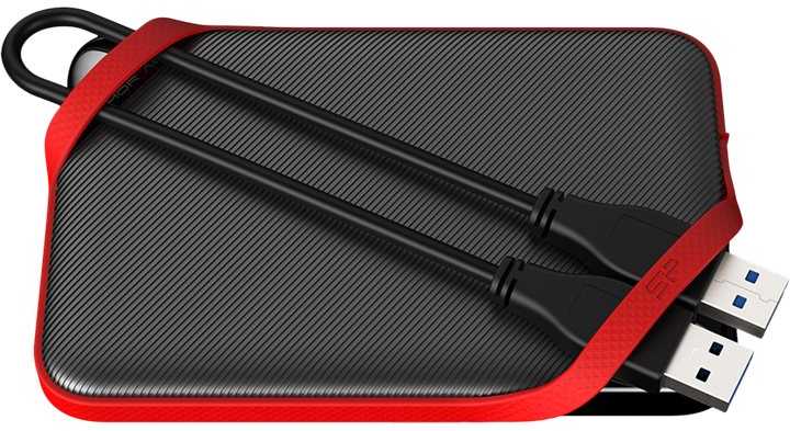 Kietasis diskas išorinis HDD Silicon Power šarvas A62 5TB Juoda ir raudona (SP050TBPHD62LS3K)