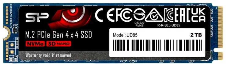 Silicon Power | SSD | UD85 | 1000 GB | SSD form factor M.2 2280 | Solid-state drive sąsaja PCIe Gen4x4 | Skaitymo greitis 3600 MB/s | Rašymo greitis 2400 MB/s
