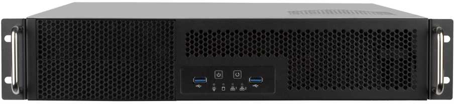 Serveris SilverStone RM23–502 Rackmount Serverio korpusas, ATX, USB 3.0 – 2U – juoda