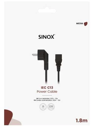 Sinox IEC C13 maitinimo laidas 1,8 m