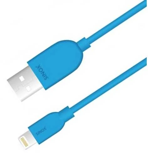 Sinox Beslag „Sinox Lightning“ laidas su originalia „Apple“ mikroschema. 2 m. Mėlynas, 2 m, „Lightning“, USB A, kištukas, kištukas, mėlynas