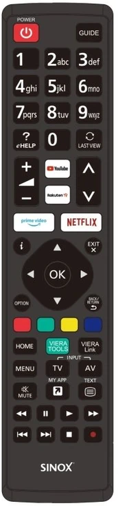 Sinox Beslag „Sinox“ nuotolinio valdymo pultas, skirtas „Panasonic“, televizoriui, radijo dažnių belaidis, mygtukai, juodas
