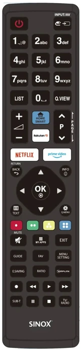 Sinox Beslag Sinox nuotolinio valdymo pultas, skirtas LG, TV, RF belaidis, mygtukai, juodas