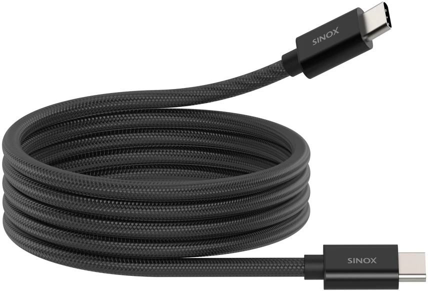 Sinox Beslag Sinox PRO USB C 2.0 magnetinis kabelis. 1 m. Juodas, 1 m, USB C, USB C, USB 2.0, 0,48 Gbit/s, Juodas