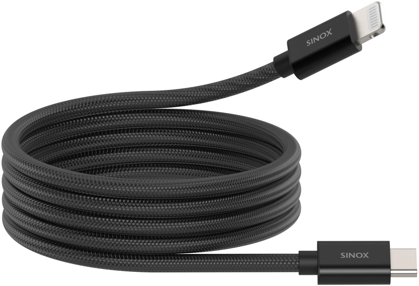Sinox Beslag Sinox PRO USB C į Lightning magnetinis kabelis. 1 m. Juodas, 1 m, Lightning, USB C, vyriškas, vyriškas, juodas