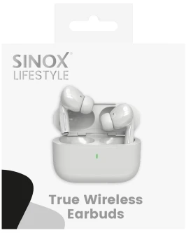 Sinox „Lifestyle True Belaidės Stereo“ ausinės. Balta